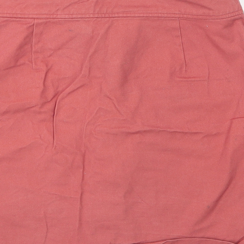 Primark Womens Pink  Cotton A-Line Skirt Size 12   Button