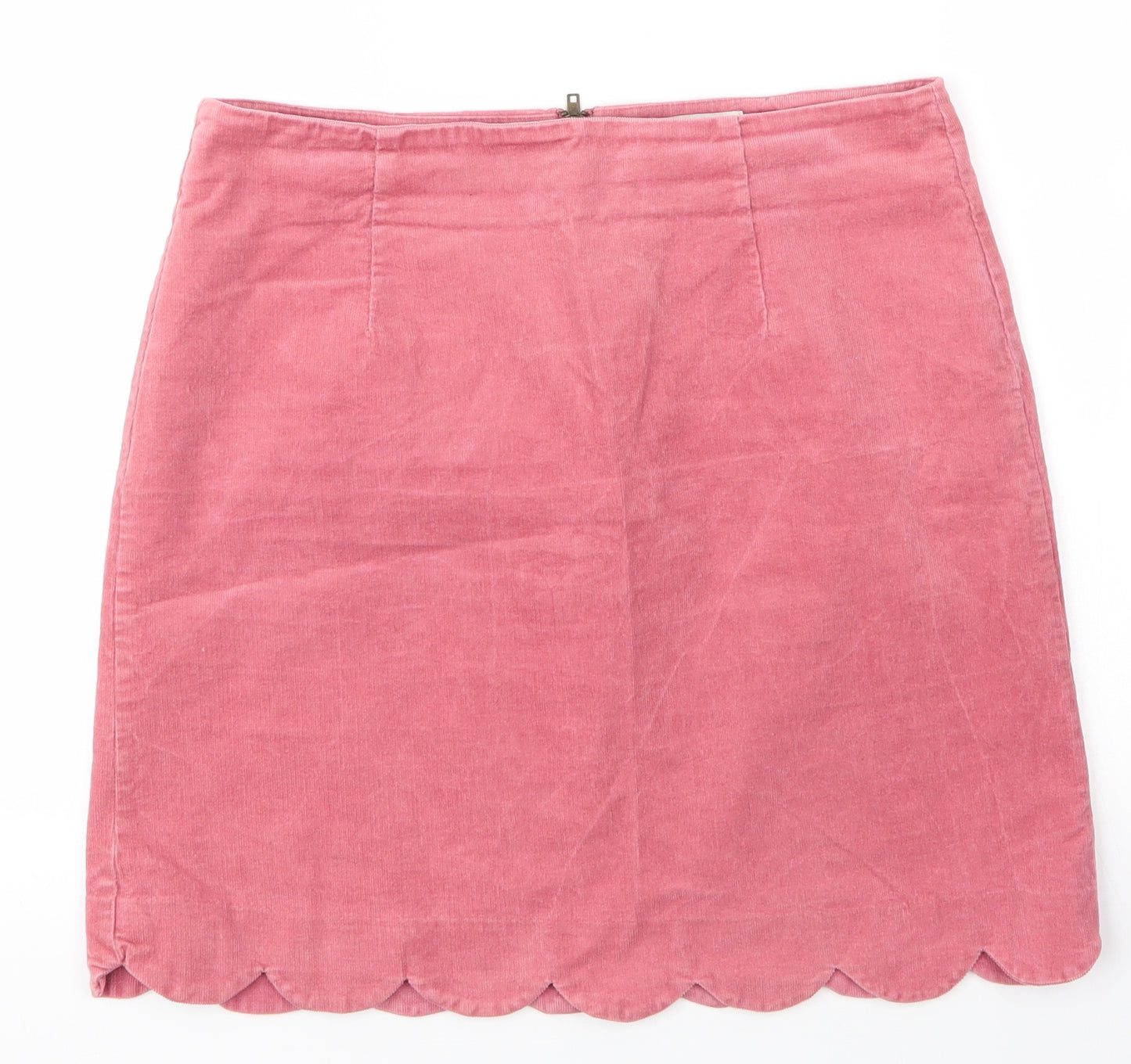 Louche Womens Pink  Cotton A-Line Skirt Size 12   Zip