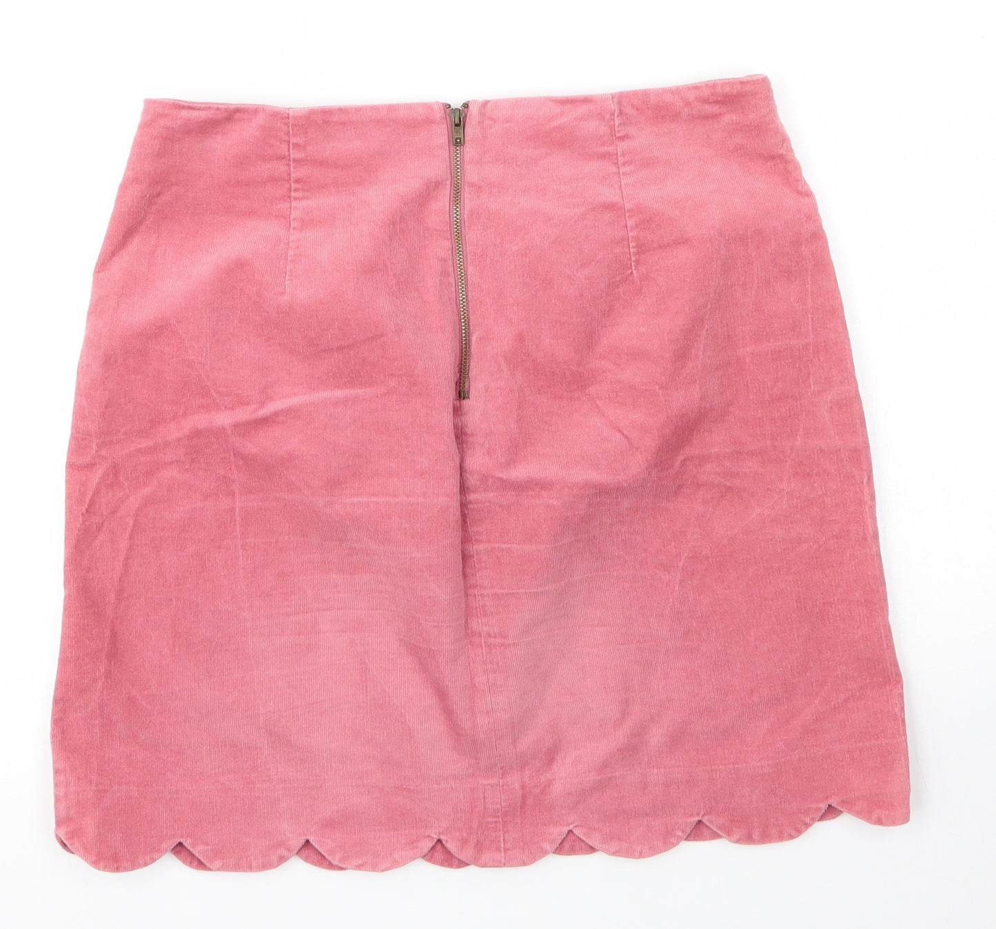 Louche Womens Pink  Cotton A-Line Skirt Size 12   Zip