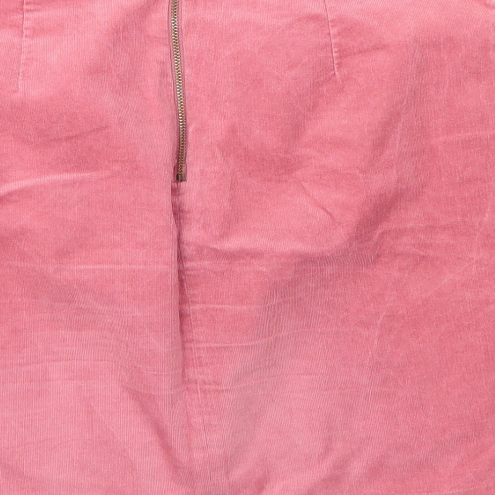Louche Womens Pink  Cotton A-Line Skirt Size 12   Zip
