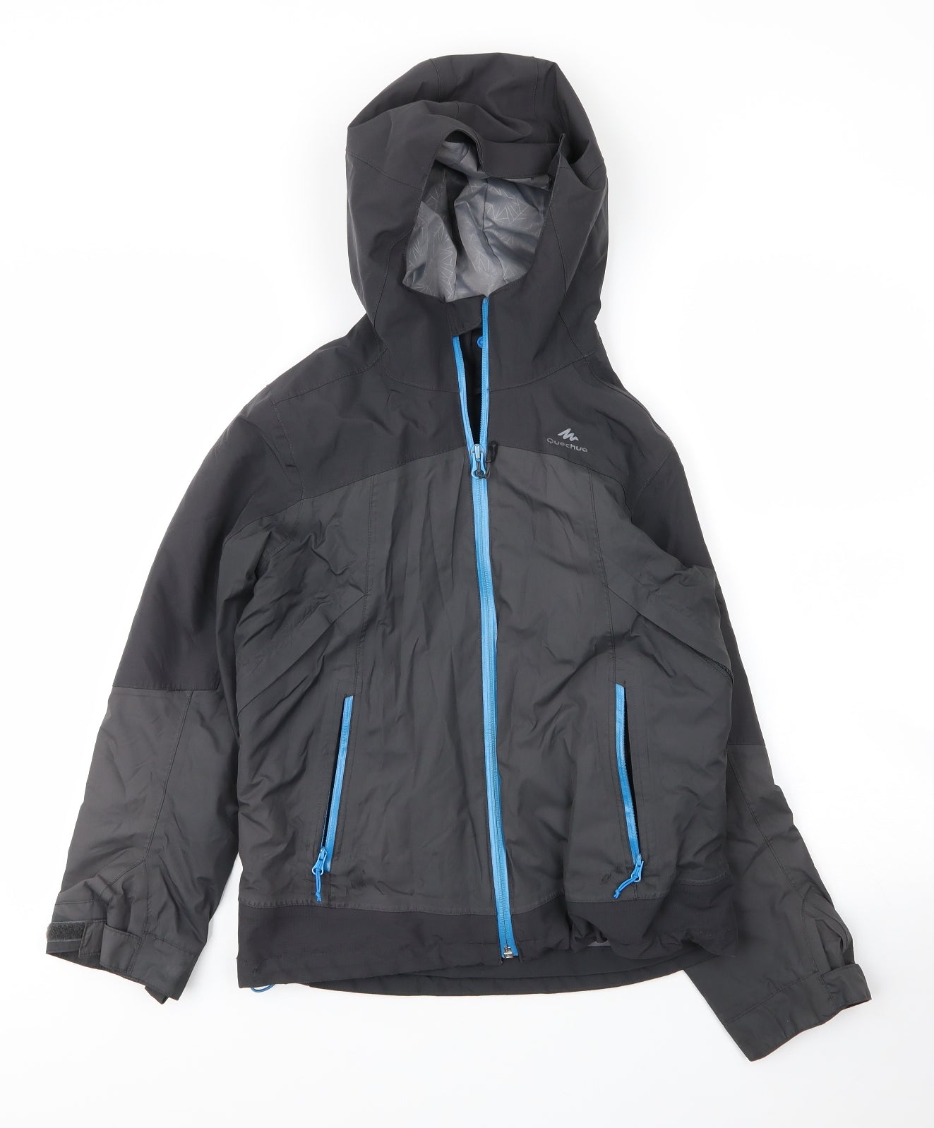 DECATHLON Boys Black   Parka Coat Size 10 Years  Zip