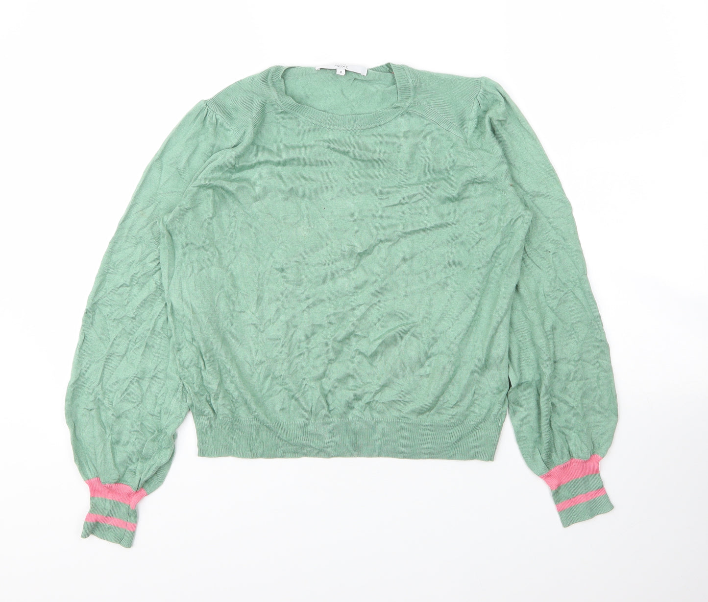 NEXT Womens Green Round Neck  Polyester Pullover Jumper Size M