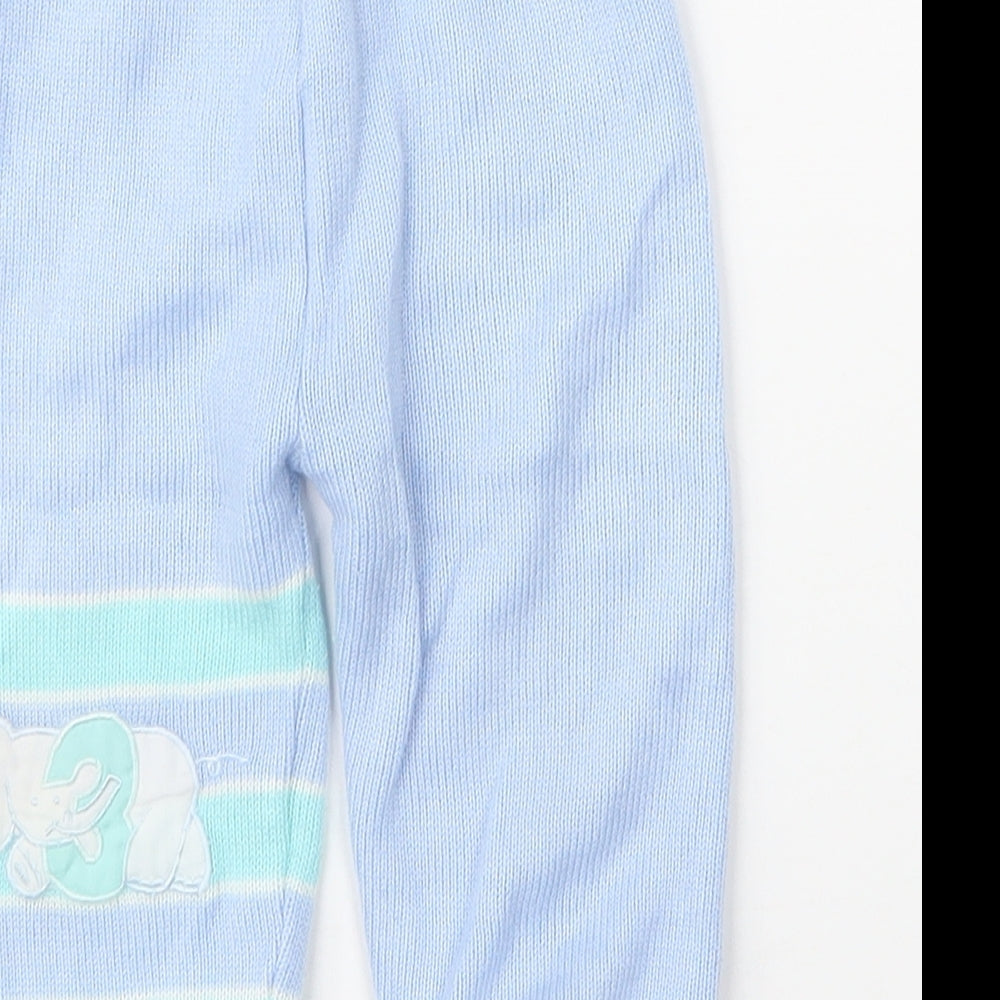 Baby Classics Boys Blue  Acrylic Babygrow One-Piece Size 3-6 Months  Button - Two piece