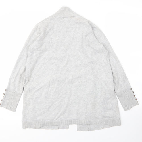 Primark Womens Grey V-Neck  Viscose Cardigan Jumper Size S