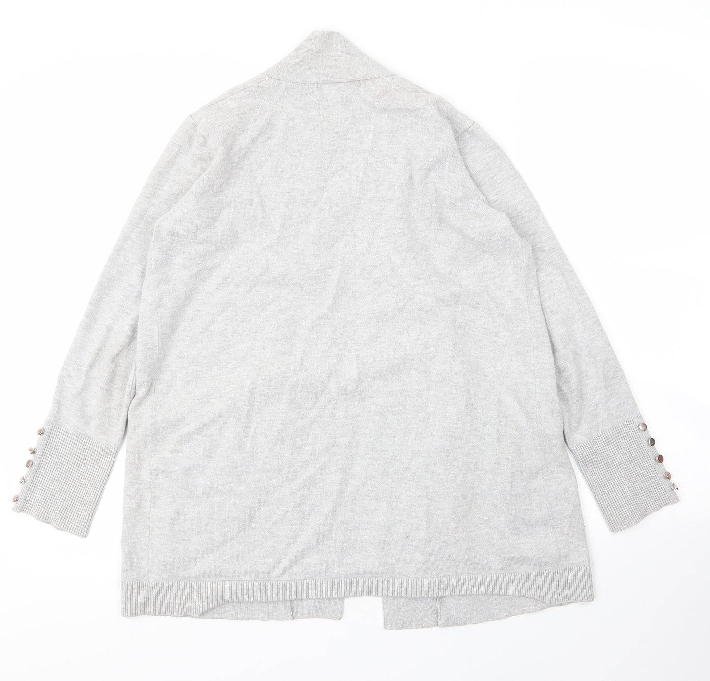 Primark Womens Grey V-Neck  Viscose Cardigan Jumper Size S