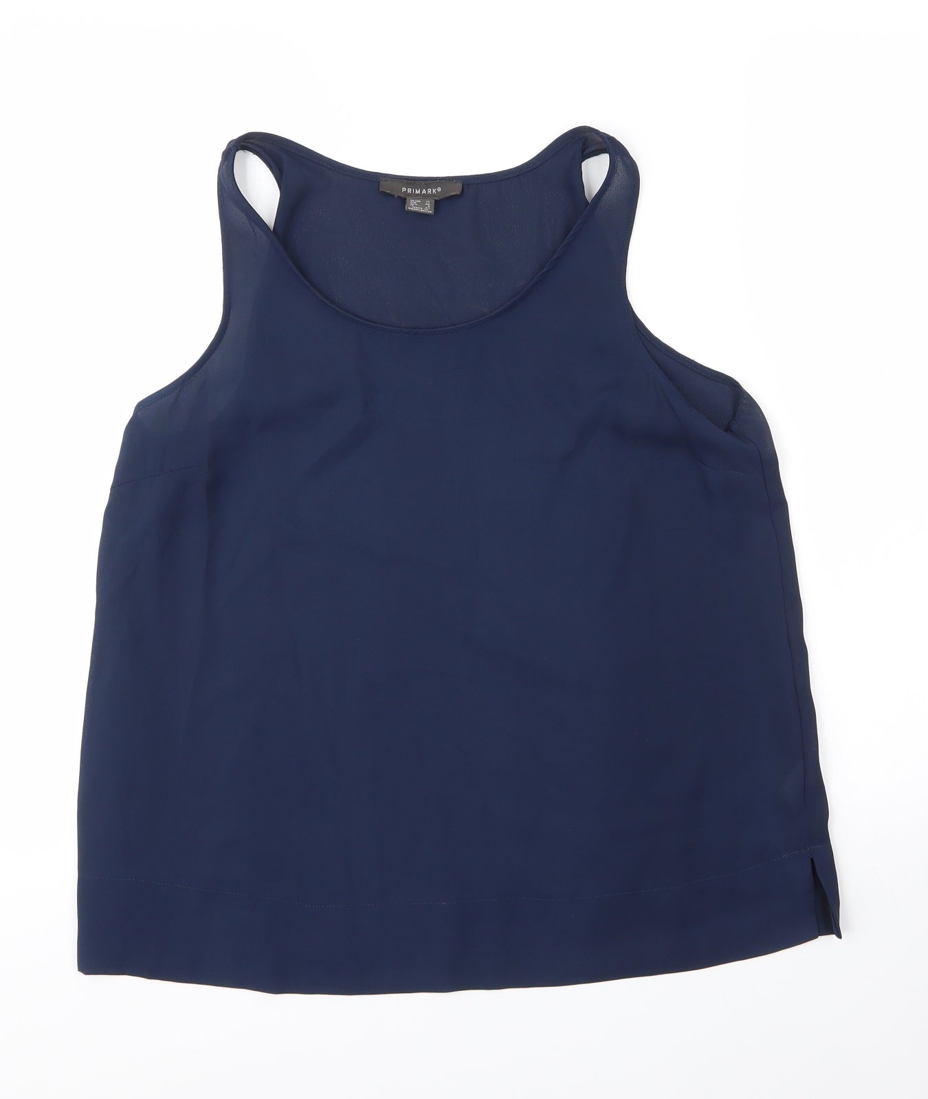 Primark Womens Blue  Polyester Basic Blouse Size 12 Round Neck