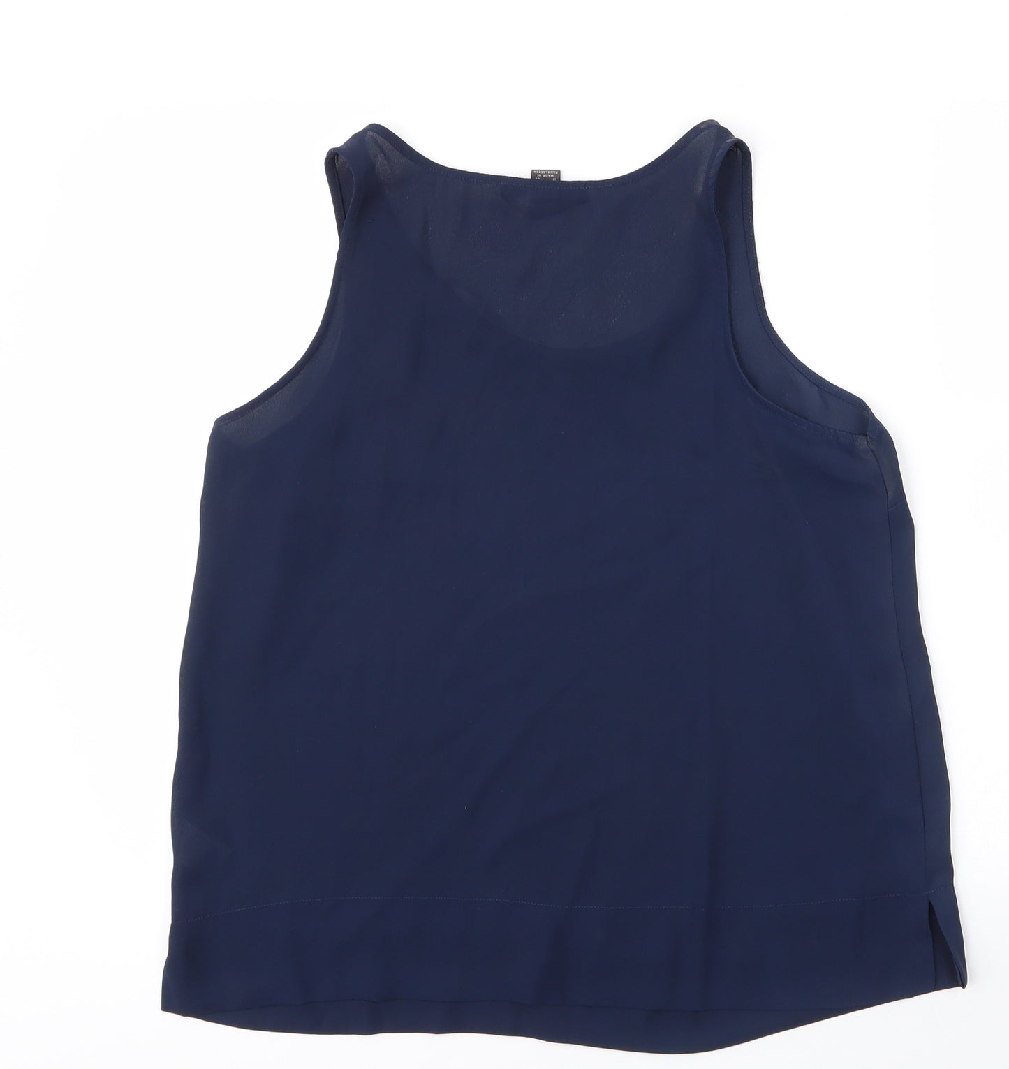 Primark Womens Blue  Polyester Basic Blouse Size 12 Round Neck