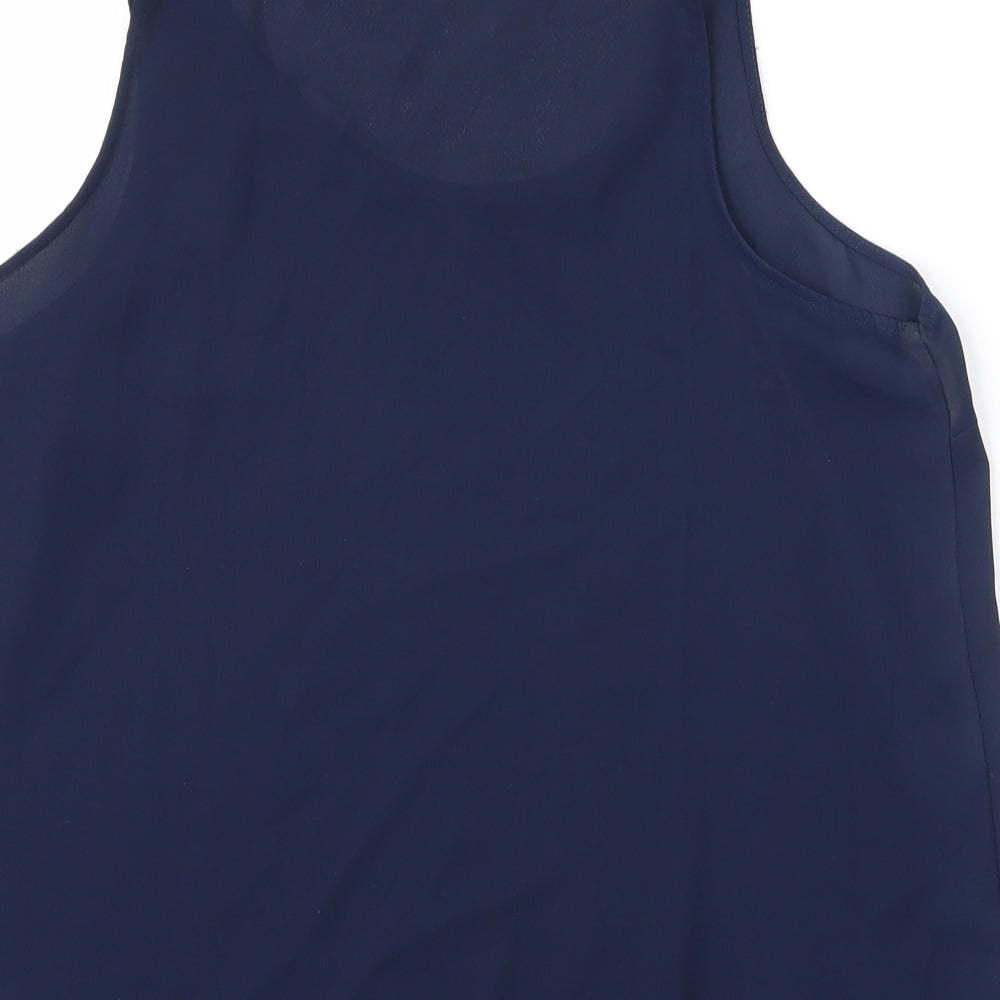 Primark Womens Blue  Polyester Basic Blouse Size 12 Round Neck