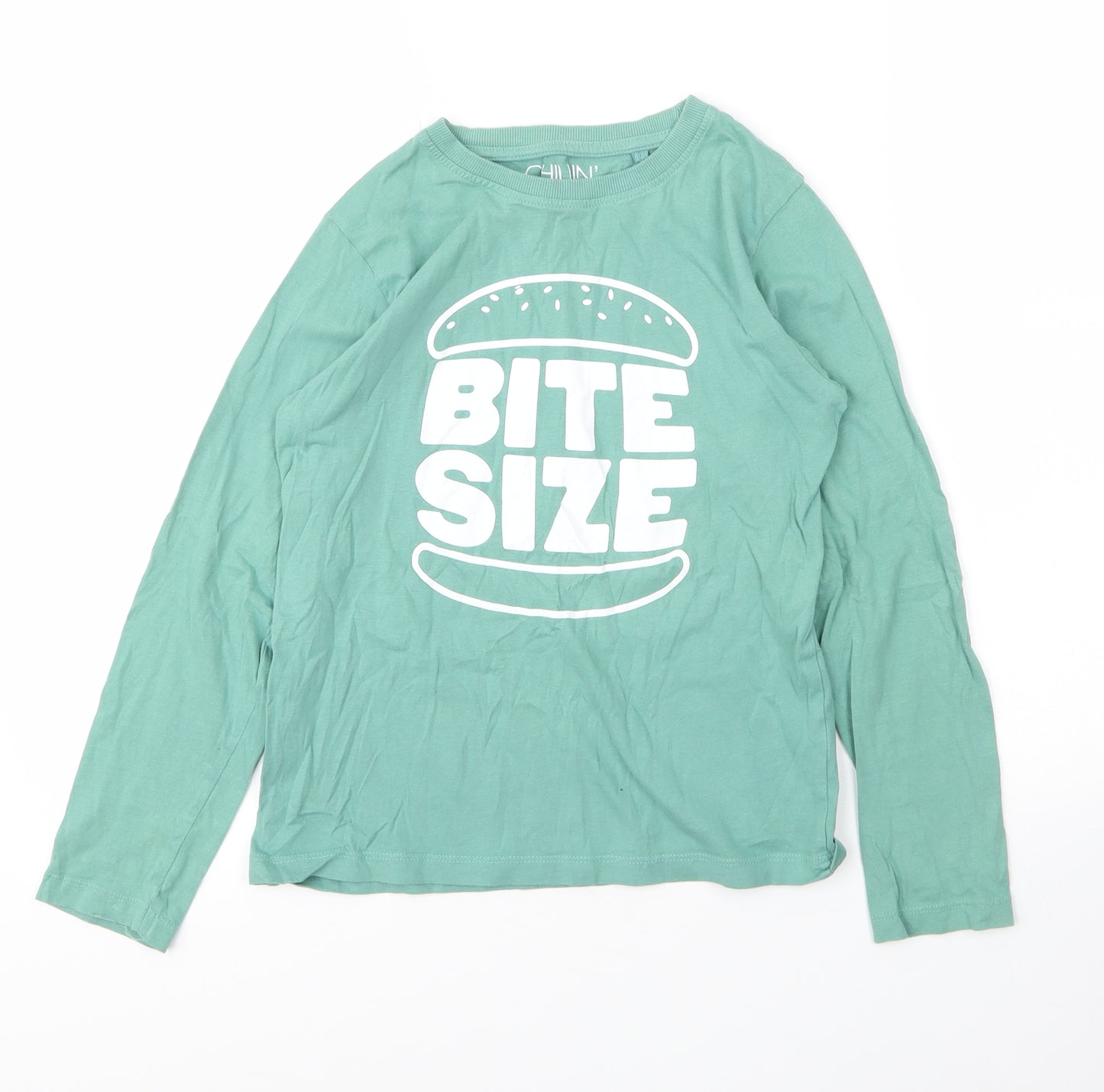 NEXT Boys Green  Cotton Basic T-Shirt Size 11 Years Round Neck