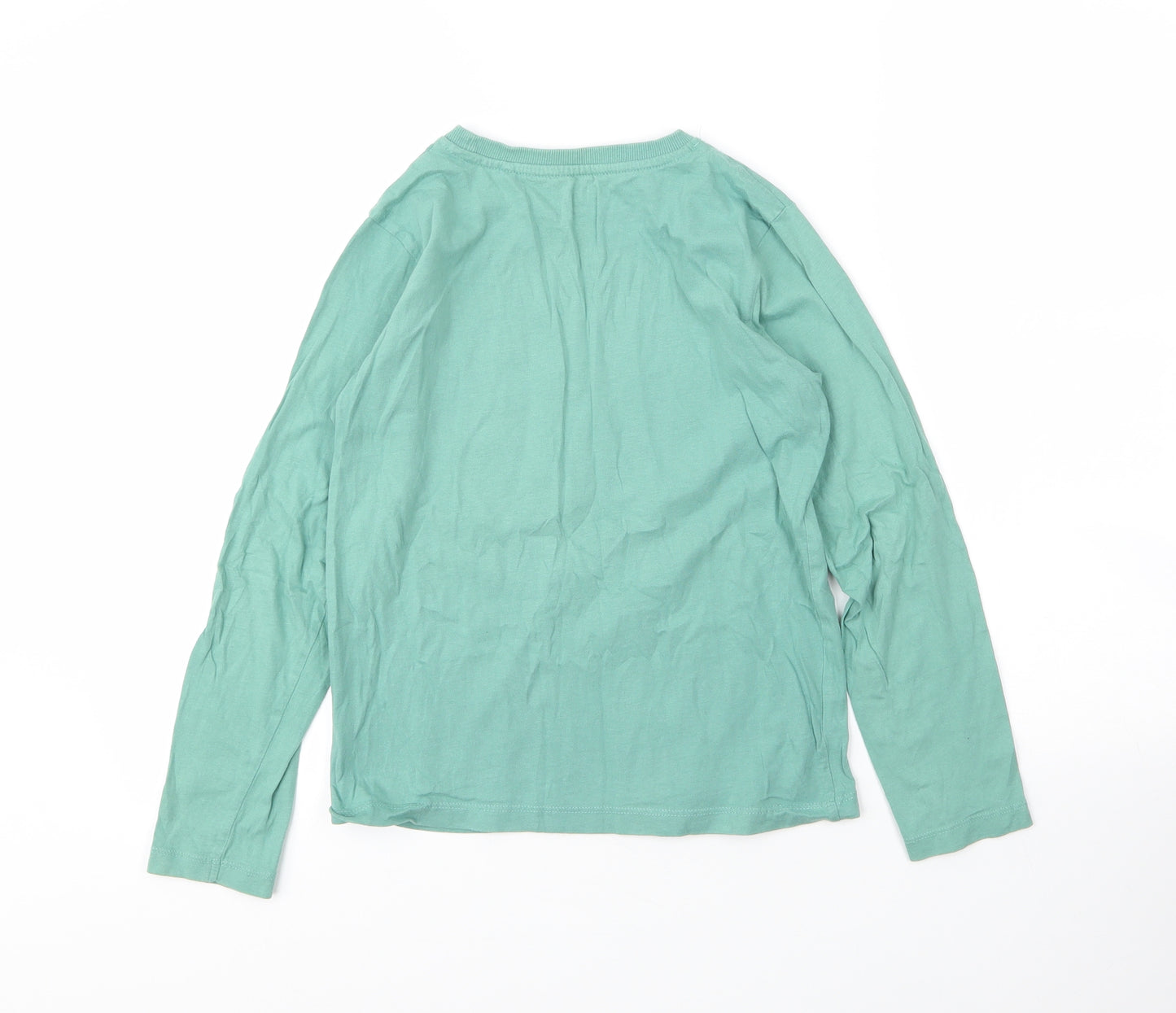 NEXT Boys Green  Cotton Basic T-Shirt Size 11 Years Round Neck