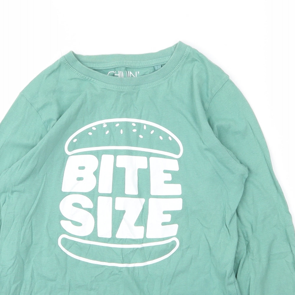 NEXT Boys Green  Cotton Basic T-Shirt Size 11 Years Round Neck