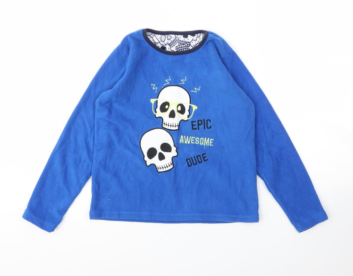 Matalan Boys Blue Round Neck Polyester Pullover Jumper Size 10 Years