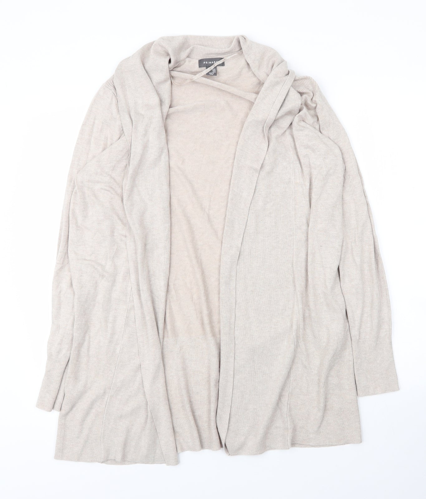 Primark Womens Beige V-Neck  Viscose Cardigan Jumper Size M