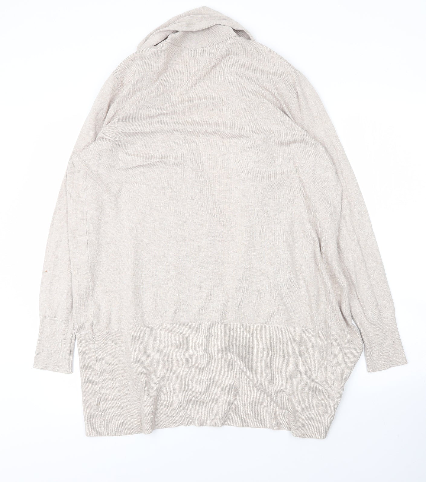 Primark Womens Beige V-Neck  Viscose Cardigan Jumper Size M