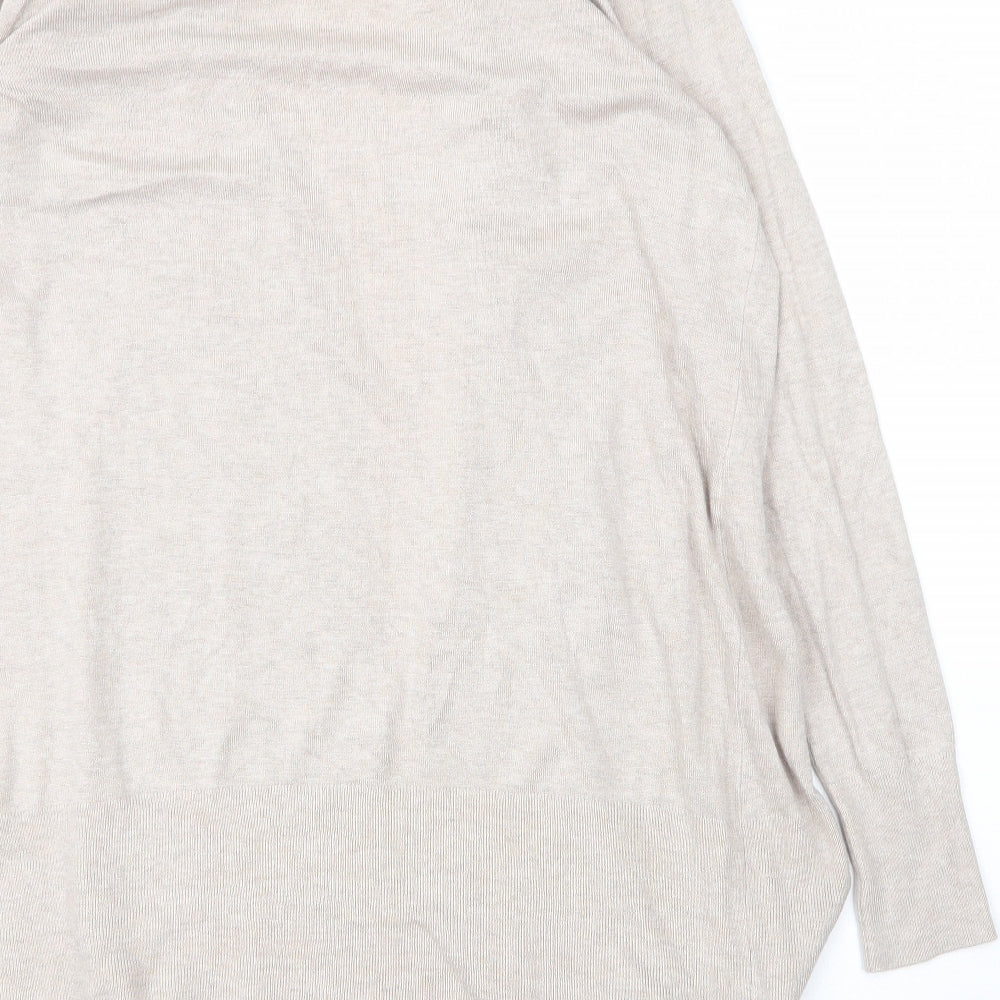 Primark Womens Beige V-Neck  Viscose Cardigan Jumper Size M