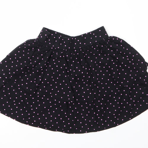 George Girls Black  Cotton A-Line Skirt Size 7 Years  Regular