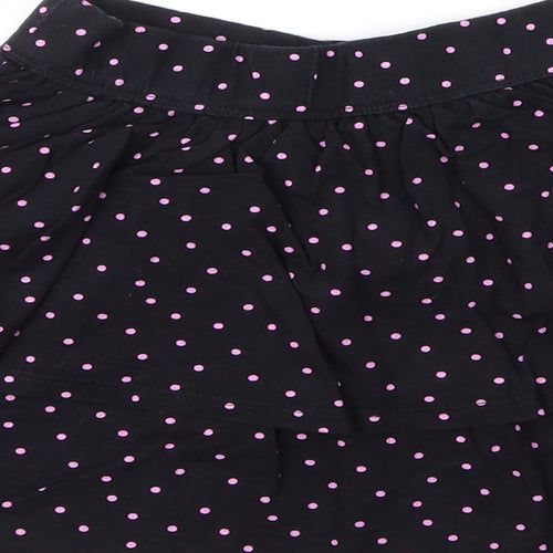George Girls Black  Cotton A-Line Skirt Size 7 Years  Regular