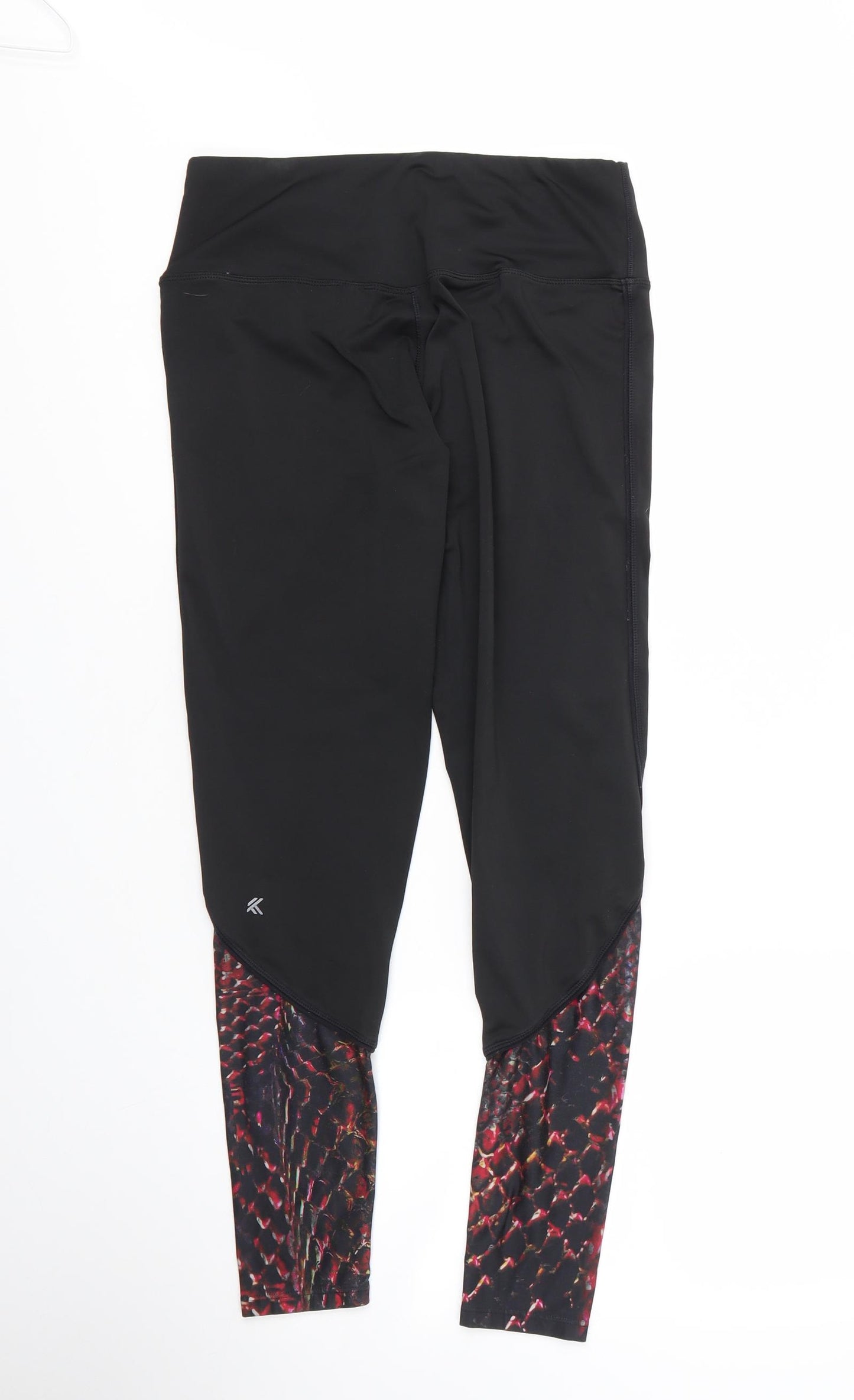 Workout Womens Black  Polyester Compression Leggings Size S L24 in Regular