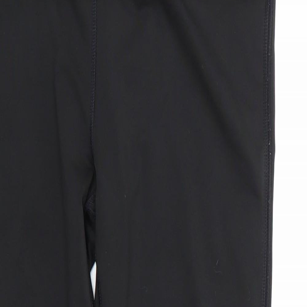 Workout Womens Black  Polyester Compression Leggings Size S L24 in Regular