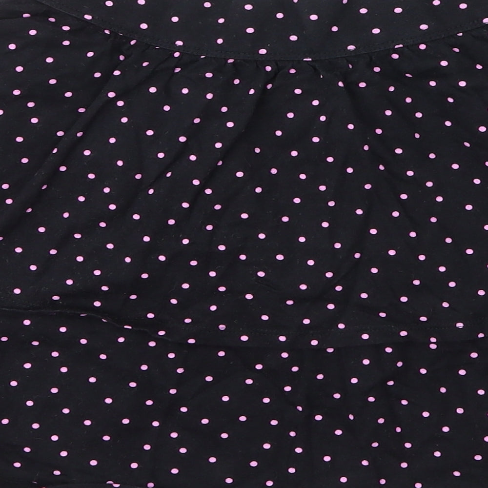 George Girls Black Spotted Cotton A-Line Skirt Size 10 Years  Regular