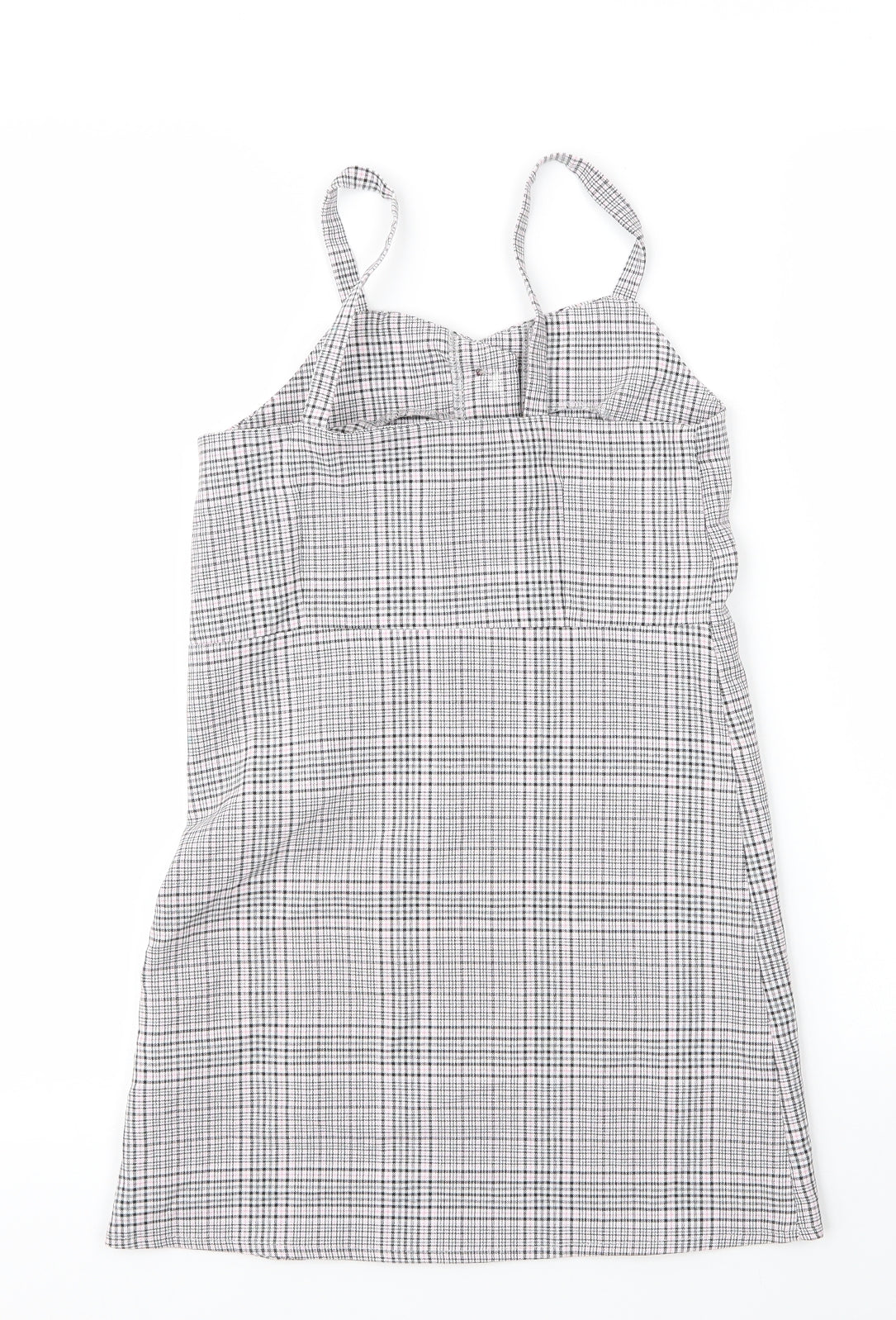 Primark Girls Pink Plaid Viscose A-Line  Size 8 Years  V-Neck