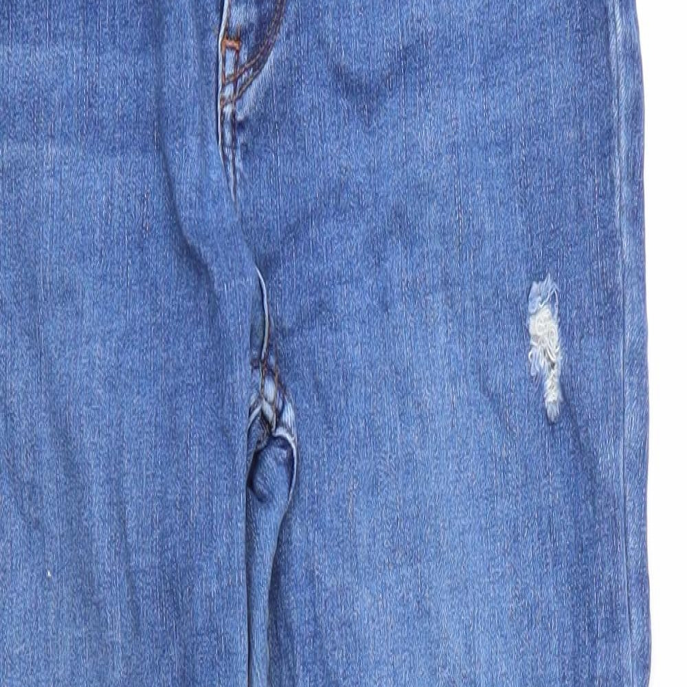Bershka Womens Blue  Cotton Skinny Jeans Size 28 in L28 in Regular Zip
