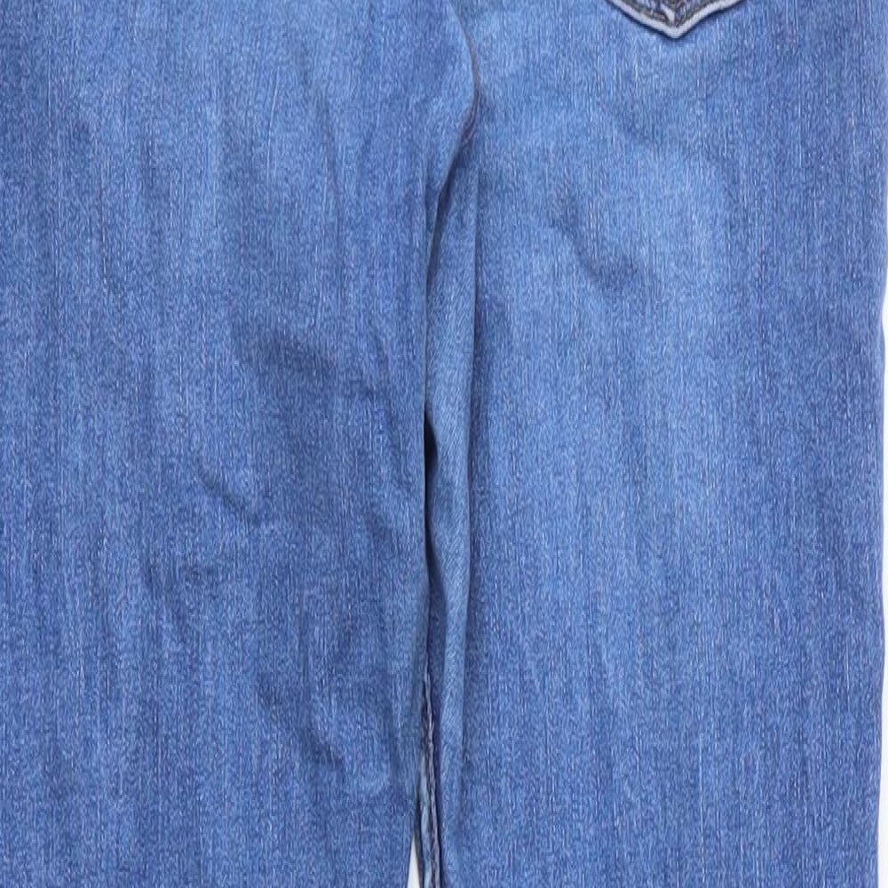 Bershka Womens Blue  Cotton Skinny Jeans Size 28 in L28 in Regular Zip