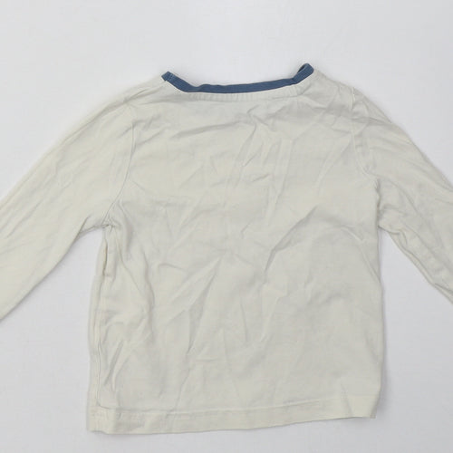 Nutmeg Boys White  Cotton Basic Casual Size 2 Years Crew Neck Pullover - Polar Bear