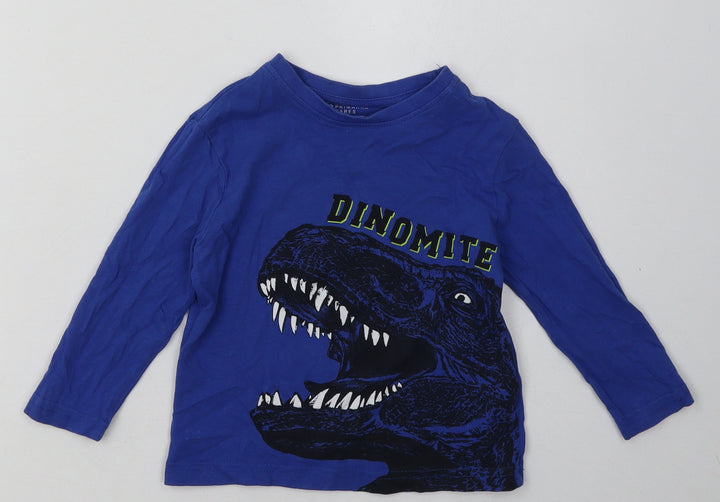 Primark Boys Blue Cotton Basic Casual Size 2 Years Crew Neck Pullover - dinomite