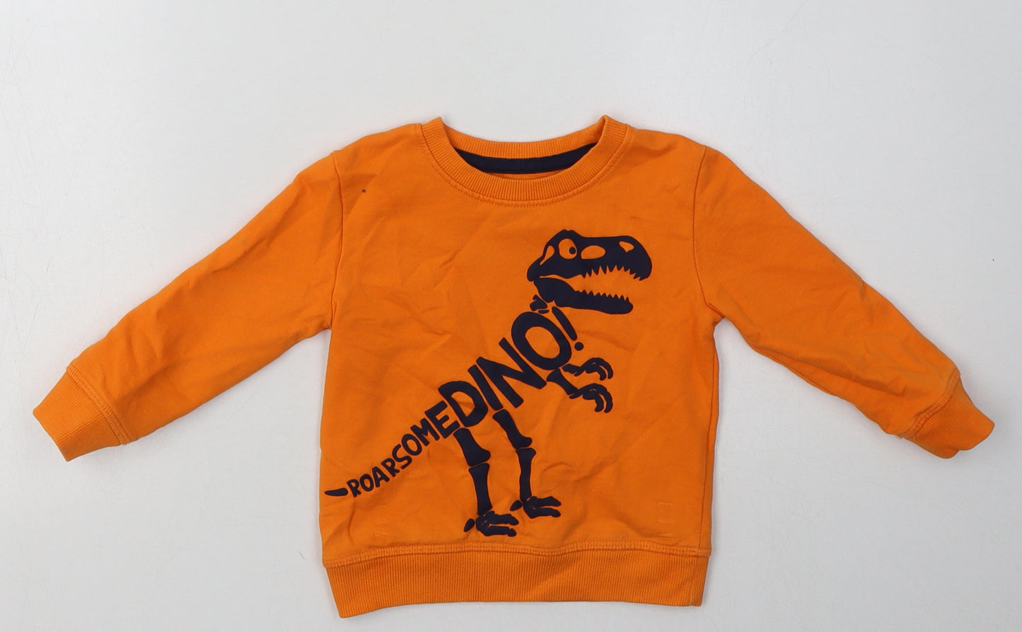 Debenhams Boys Orange  Cotton Pullover Jumper Size 12-18 Months  Pullover - roarsome