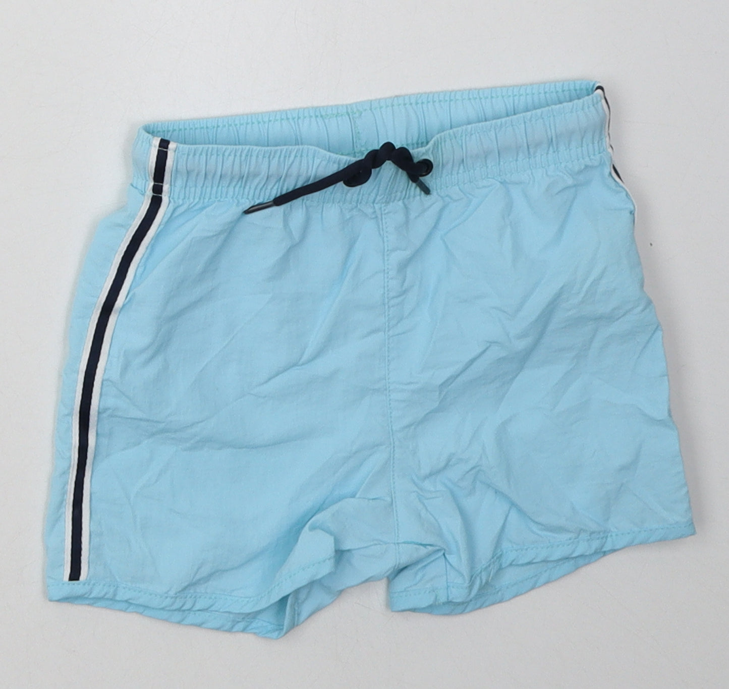 Preworn Boys Blue Striped Nylon Shorts Outfit/Set Size 18-24 Months  Tie