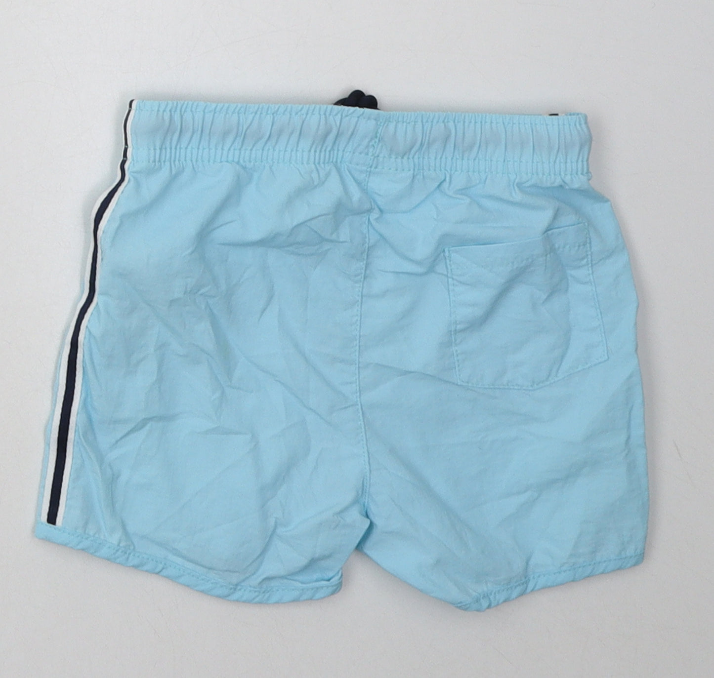Preworn Boys Blue Striped Nylon Shorts Outfit/Set Size 18-24 Months  Tie