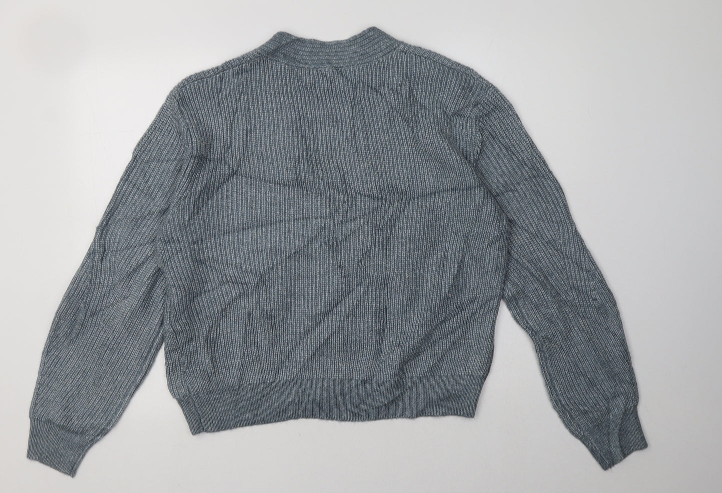 Marks and Spencer Womens Blue V-Neck  Polyester Cardigan Jumper Size M