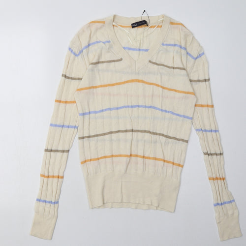 Marks and Spencer Womens Beige Striped Viscose Pullover Sweatshirt Size S  Pullover