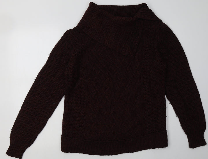H&M Womens Red Argyle/Diamond Acrylic Pullover Sweatshirt Size M Pullover