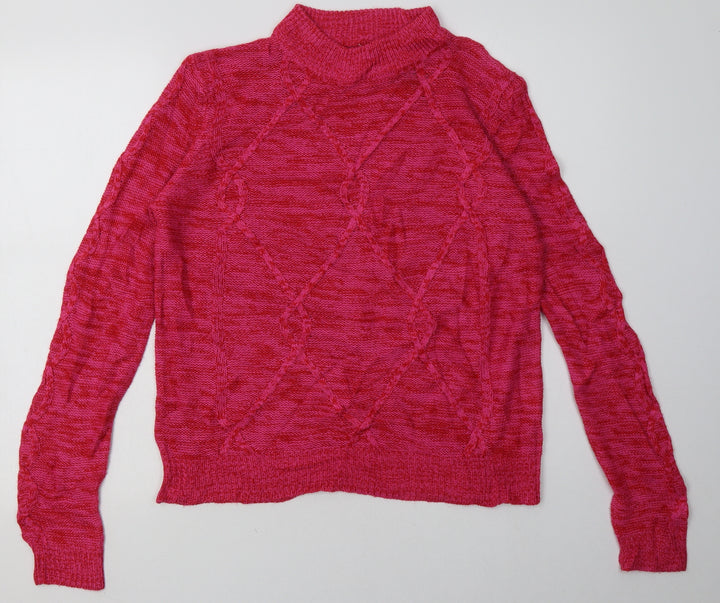 Matalan Womens Pink Argyle/Diamond Acrylic Pullover Sweatshirt Size L Pullover