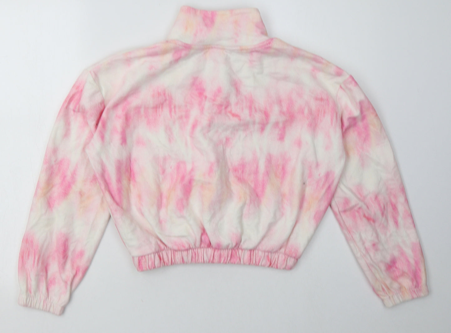 River Island Girls Pink  Polyester Pullover Sweatshirt Size 11-12 Years  Zip - Cropped