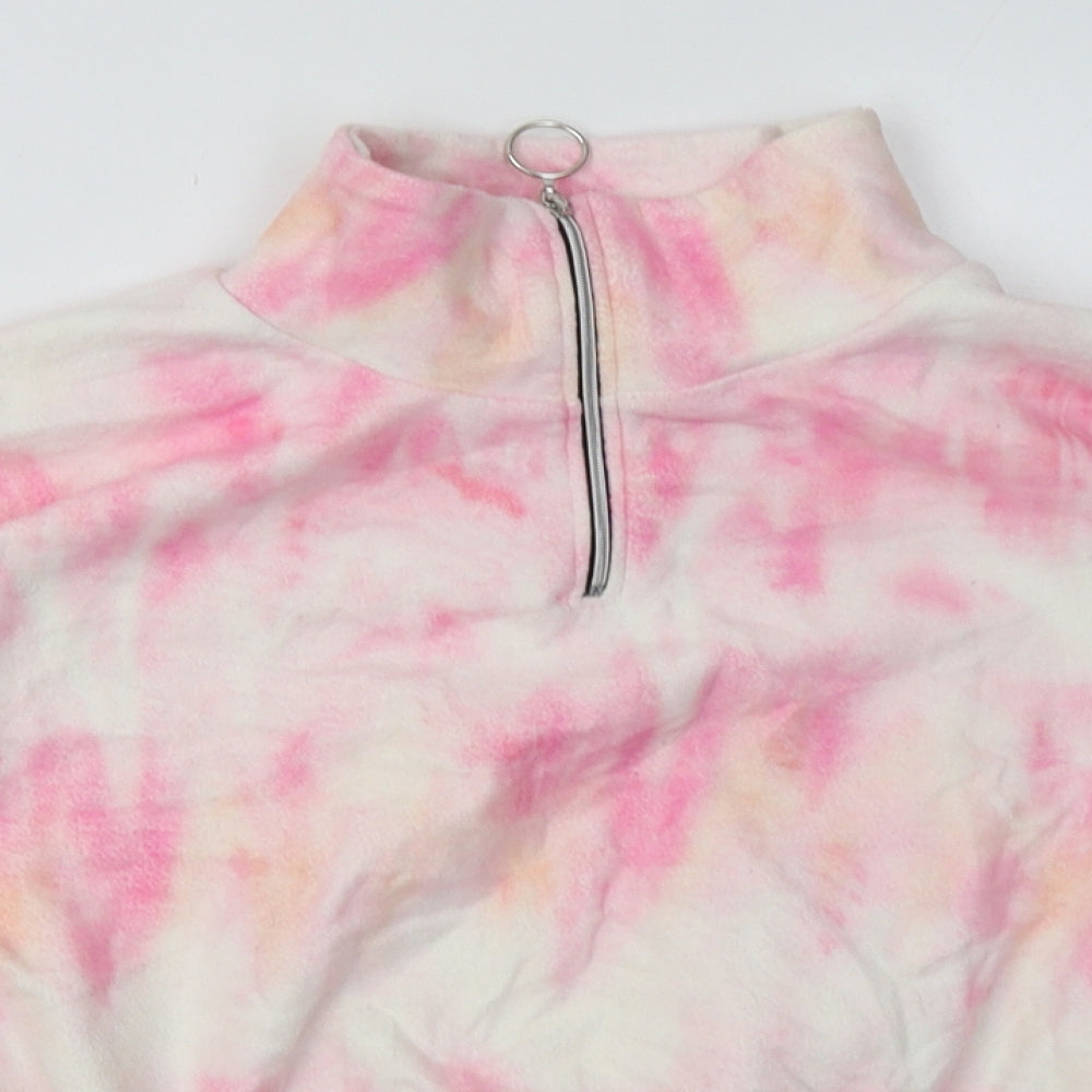 River Island Girls Pink  Polyester Pullover Sweatshirt Size 11-12 Years  Zip - Cropped
