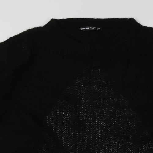 SheIn Womens Black  Acrylic Pullover Sweatshirt Size L  Pullover