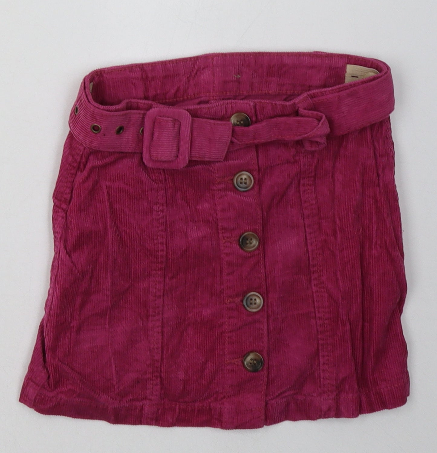 George Girls Purple  Cotton A-Line Skirt Size 6-7 Years  Regular Button