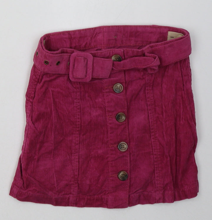 George Girls Purple  Cotton A-Line Skirt Size 6-7 Years  Regular Button