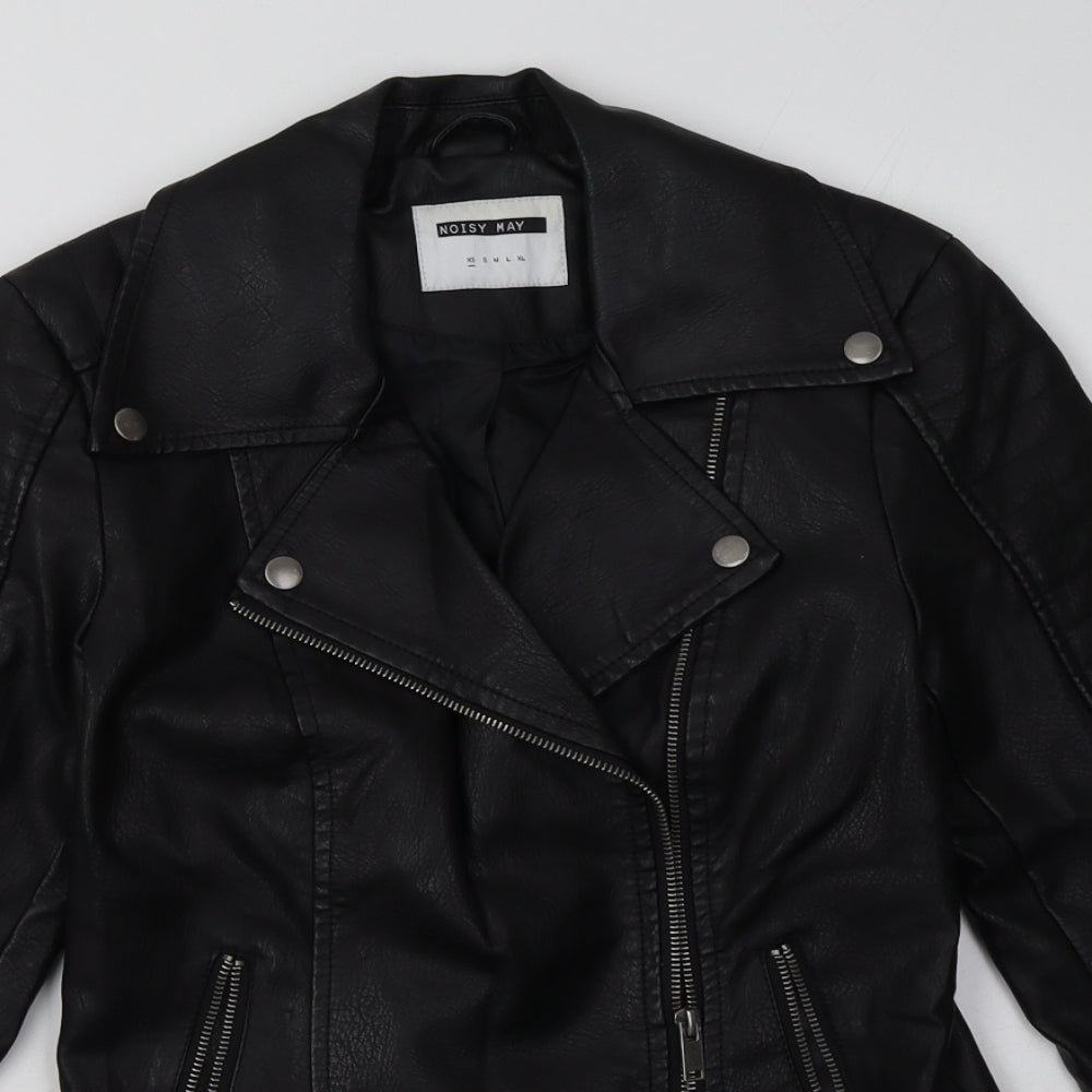 Noisy may Womens Black   Biker Jacket Size XS  Zip