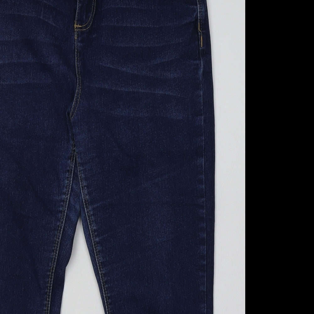 Primark Womens Blue  Cotton Cropped Jeans Size 16 L26 in Regular Button