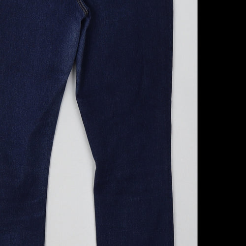 Primark Womens Blue  Cotton Cropped Jeans Size 16 L26 in Regular Button