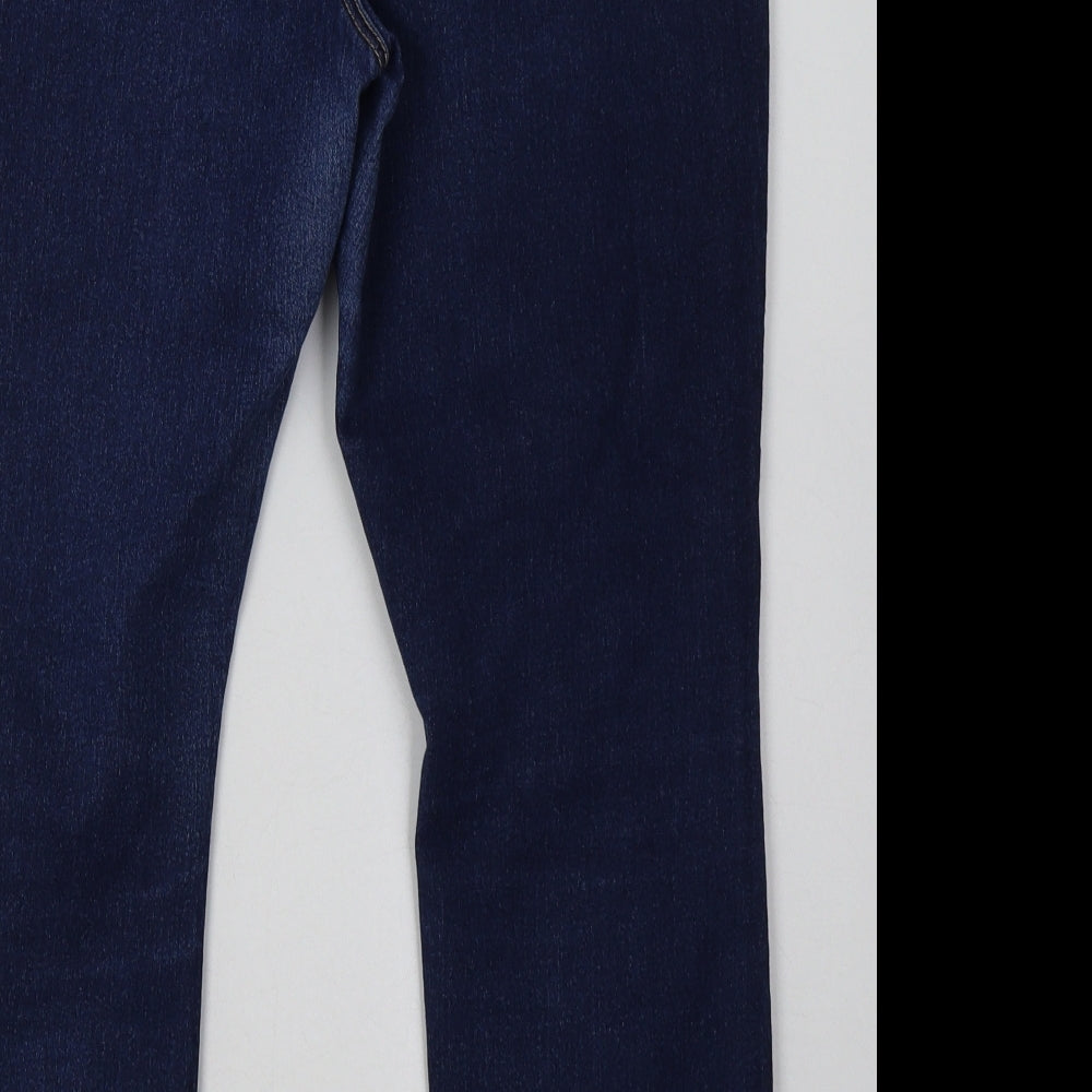 Primark Womens Blue  Cotton Cropped Jeans Size 16 L26 in Regular Button