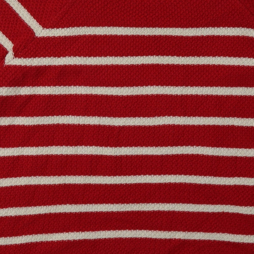 Marks and Spencer Womens Red Striped Cotton Pullover Sweatshirt Size 12  Pullover