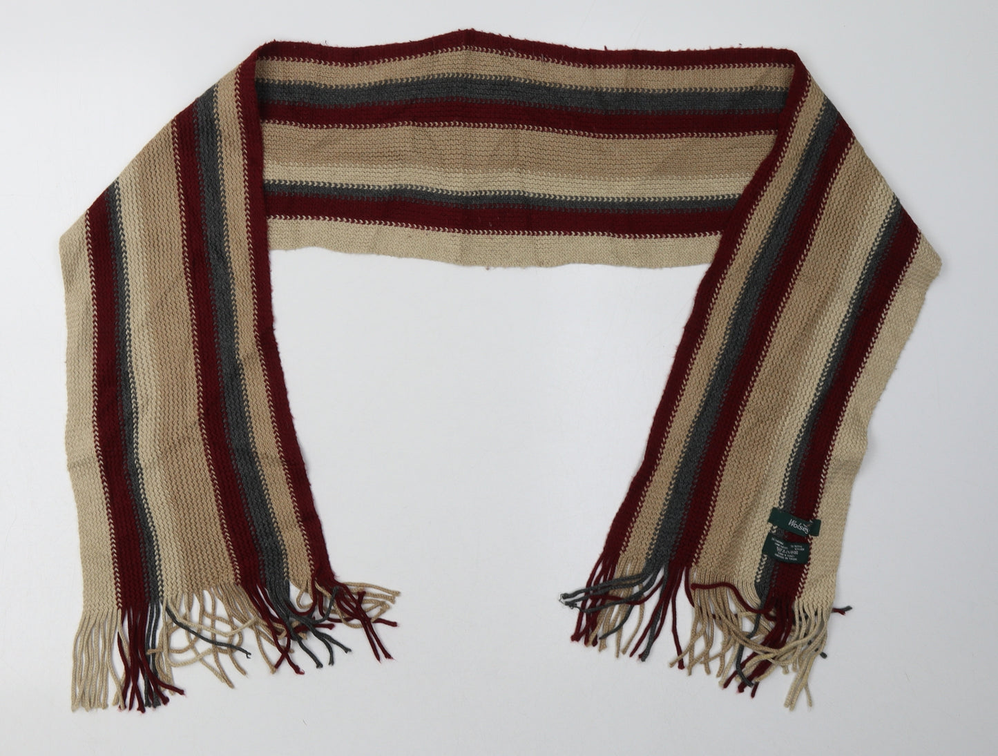 Wolsey Womens Beige Striped Acrylic  Scarf