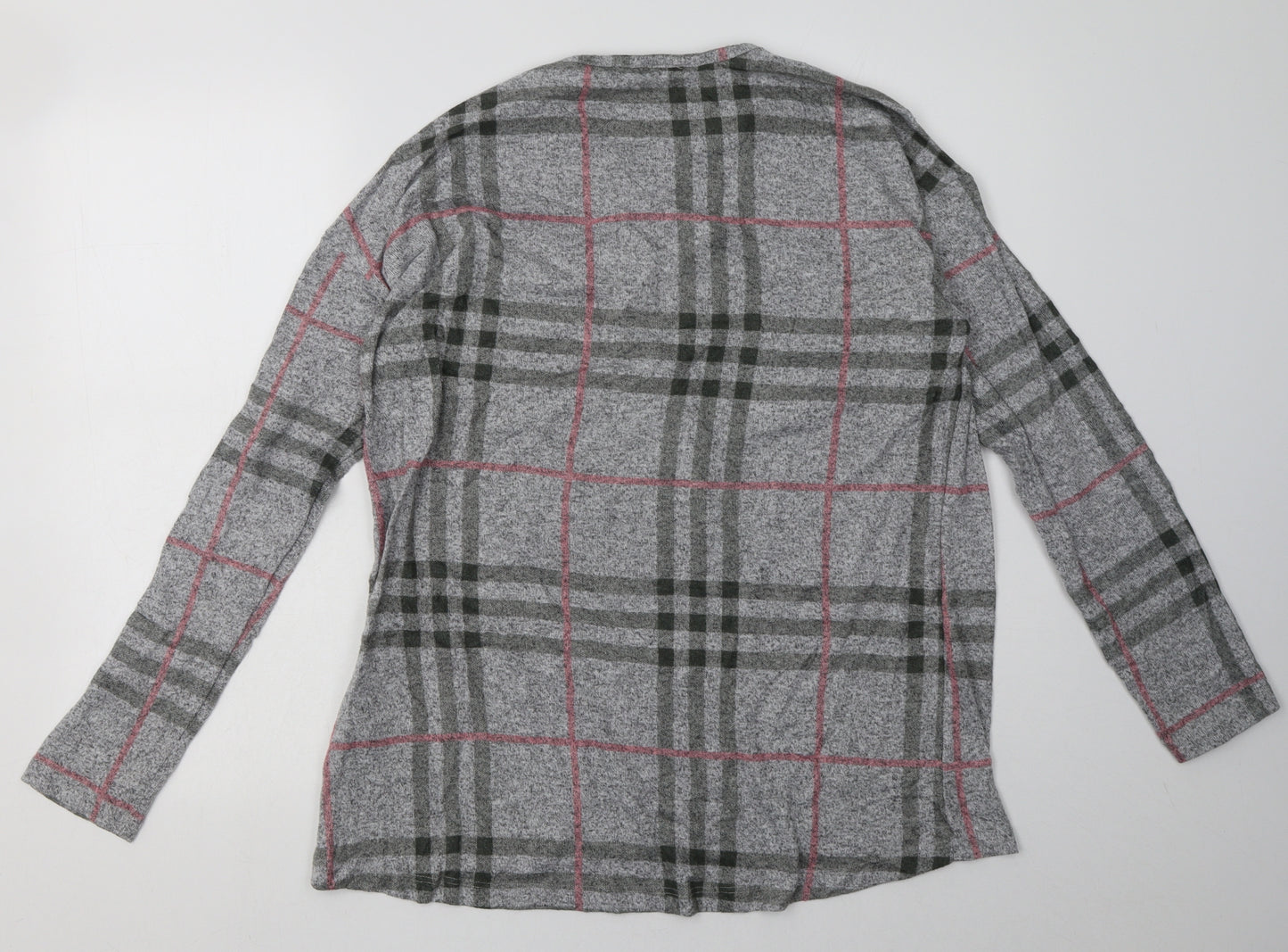 aniston Womens Grey Check Polyester Pullover Sweatshirt Size 14  Pullover