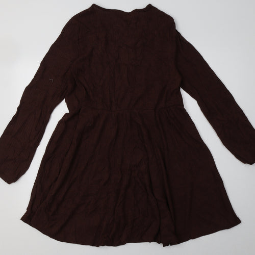 SheIn Womens Brown  Polyester A-Line  Size XL  V-Neck Pullover