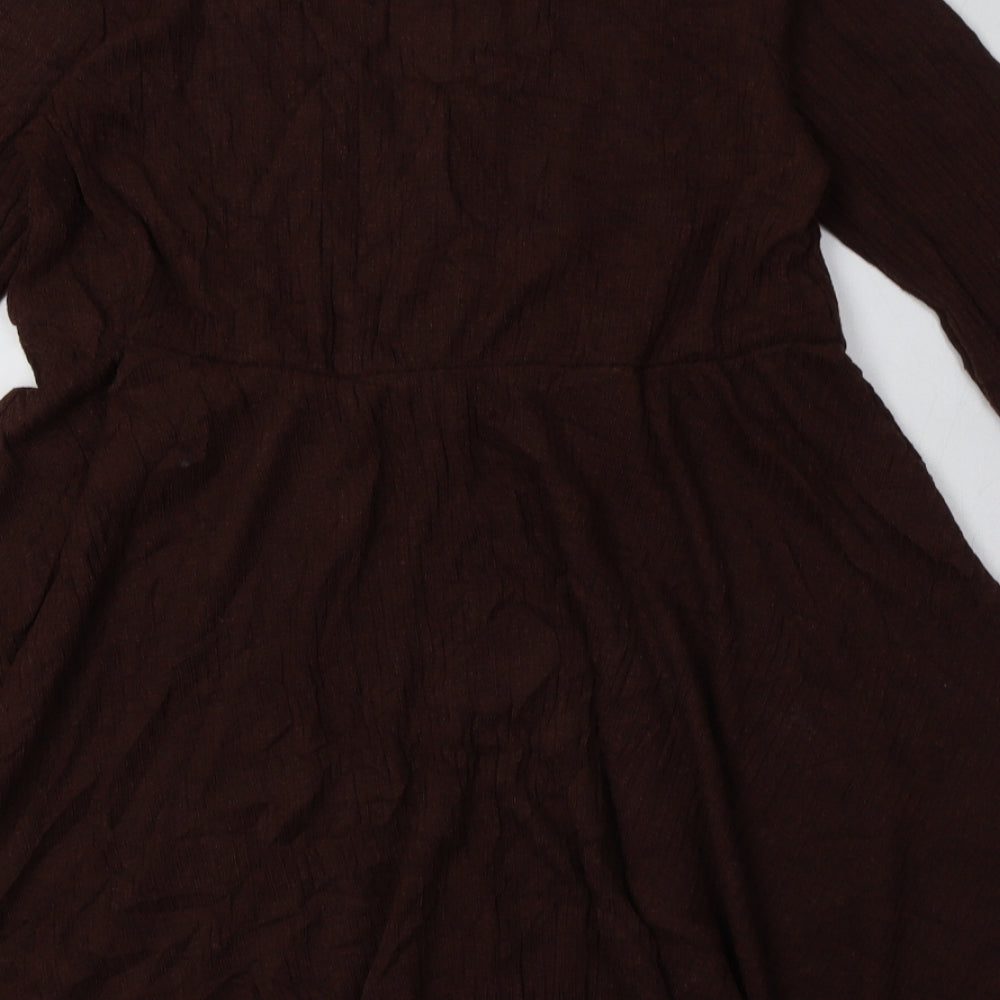 SheIn Womens Brown  Polyester A-Line  Size XL  V-Neck Pullover